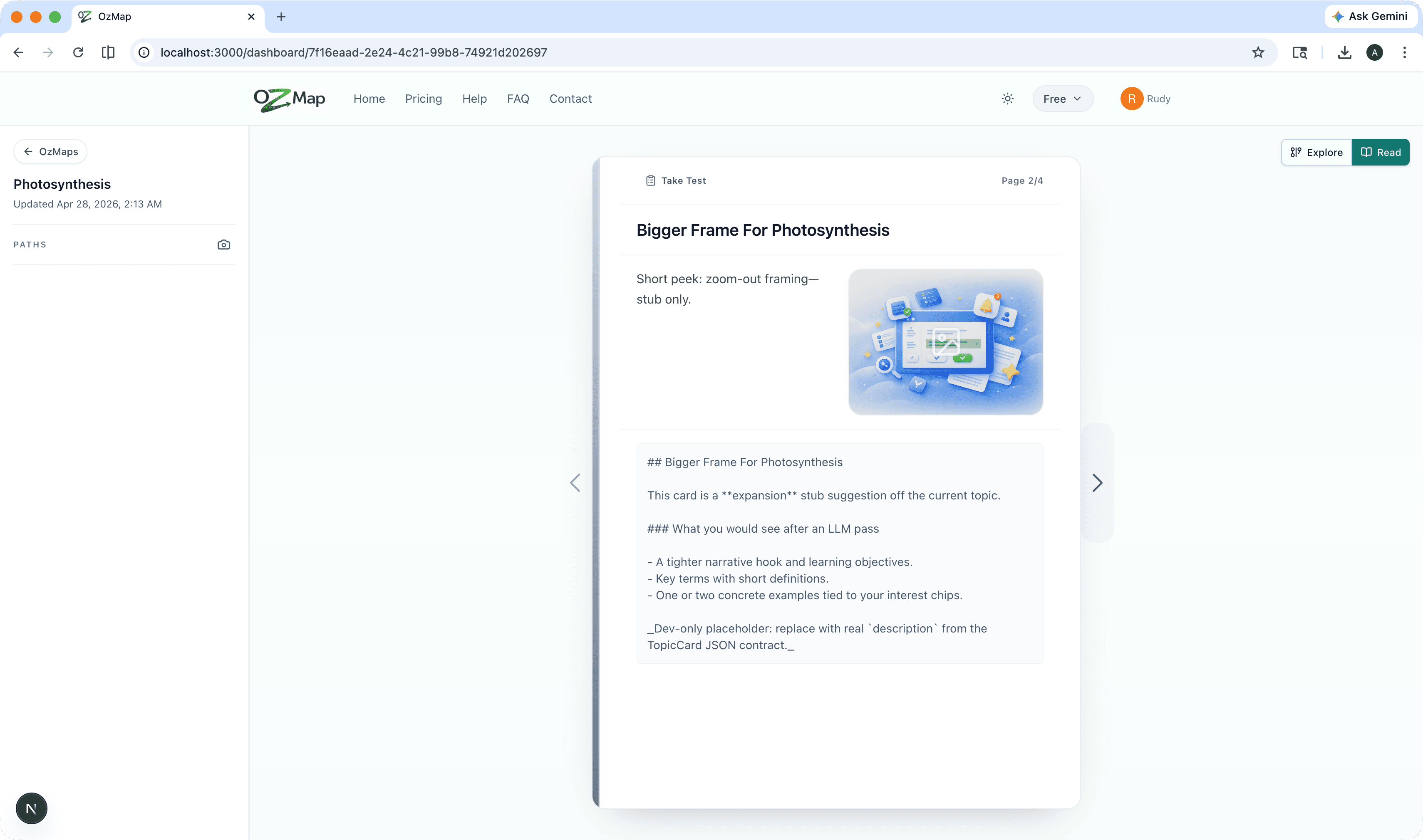 OzMap: Read mode spine and slides